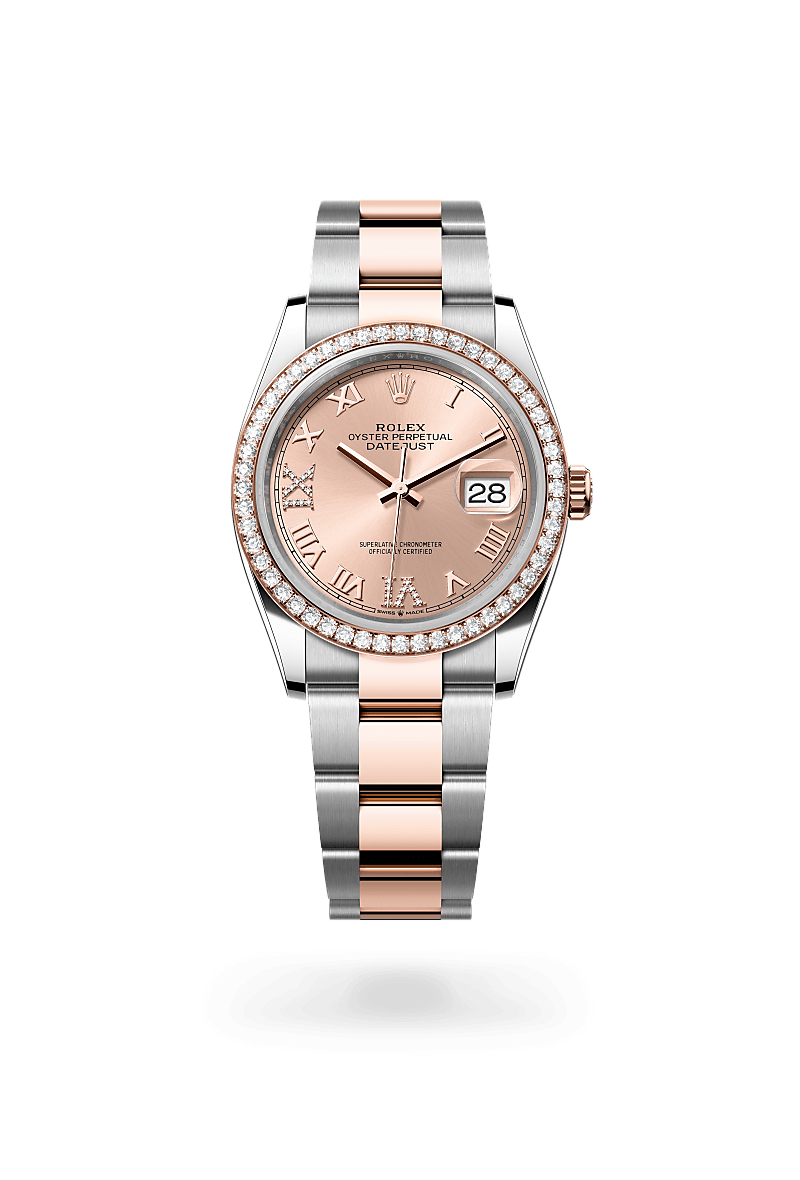 Rolex - Datejust 36 - Oyster, 36 mm, Oystersteel, Everose gold and diamonds